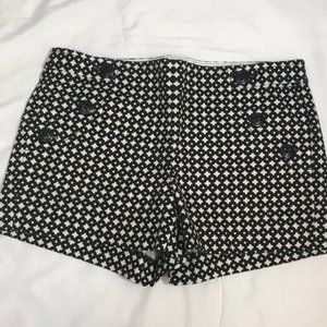 J. Crew City Fit Black and White Pattern Shorts